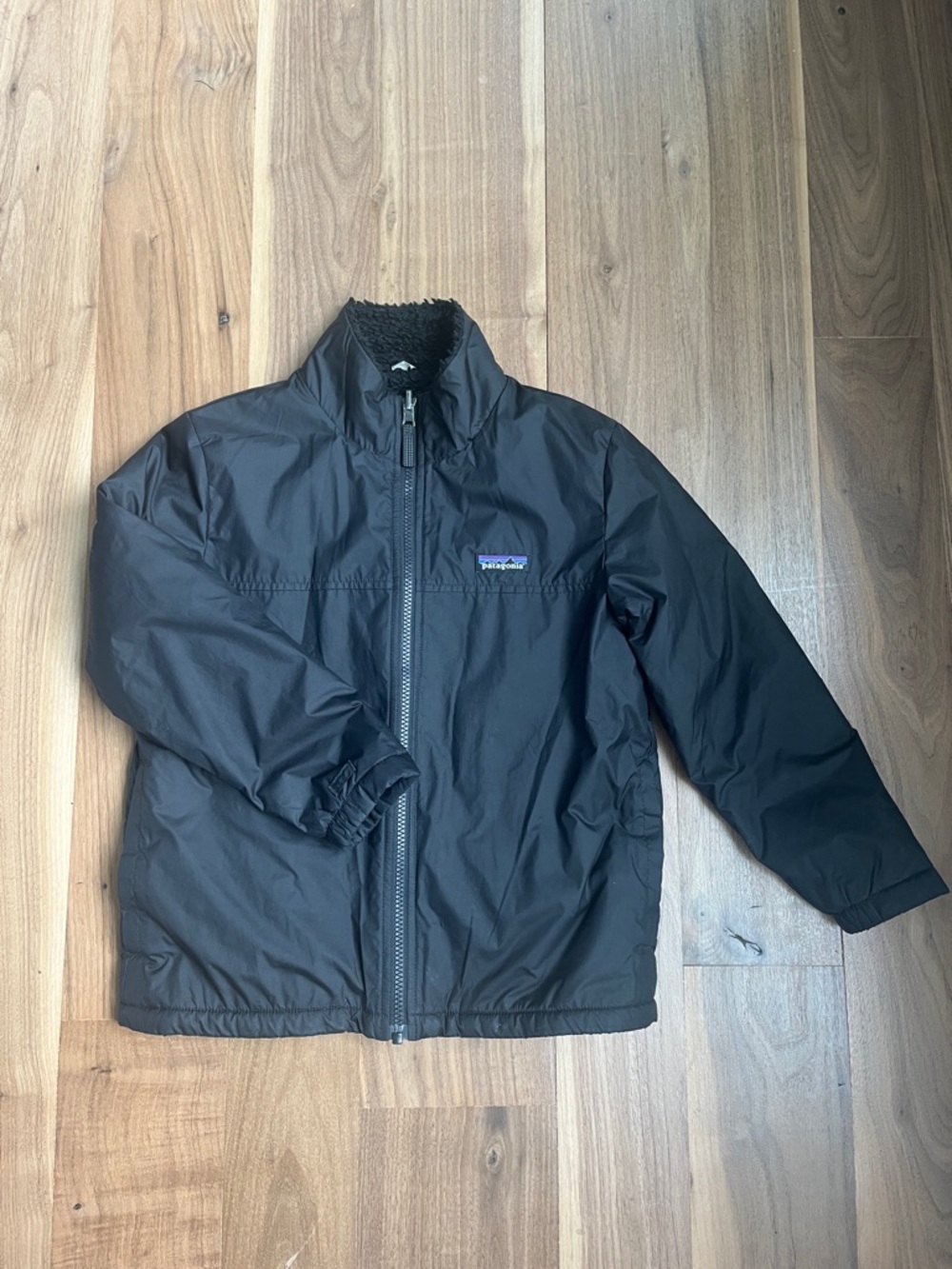 Patagonia Black Zip-Front Reversible Fleece Jacket